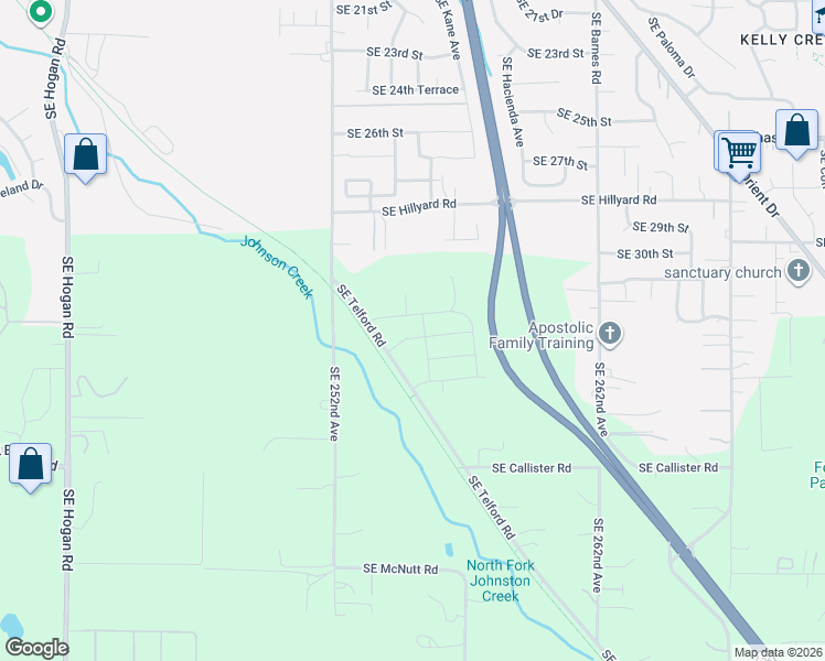 map of restaurants, bars, coffee shops, grocery stores, and more near 3169 Southeast 34th Street in Gresham