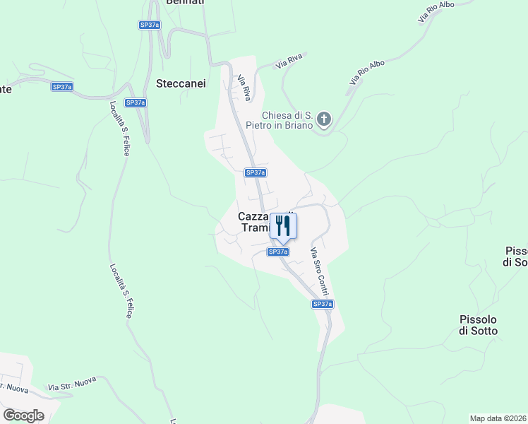 map of restaurants, bars, coffee shops, grocery stores, and more near 12 Via Legnaghi Corradini in Cazzano di Tramigna