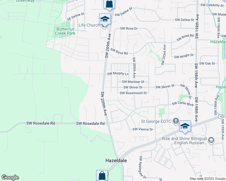 map of restaurants, bars, coffee shops, grocery stores, and more near 20839 Southwest Skiver Street in Beaverton