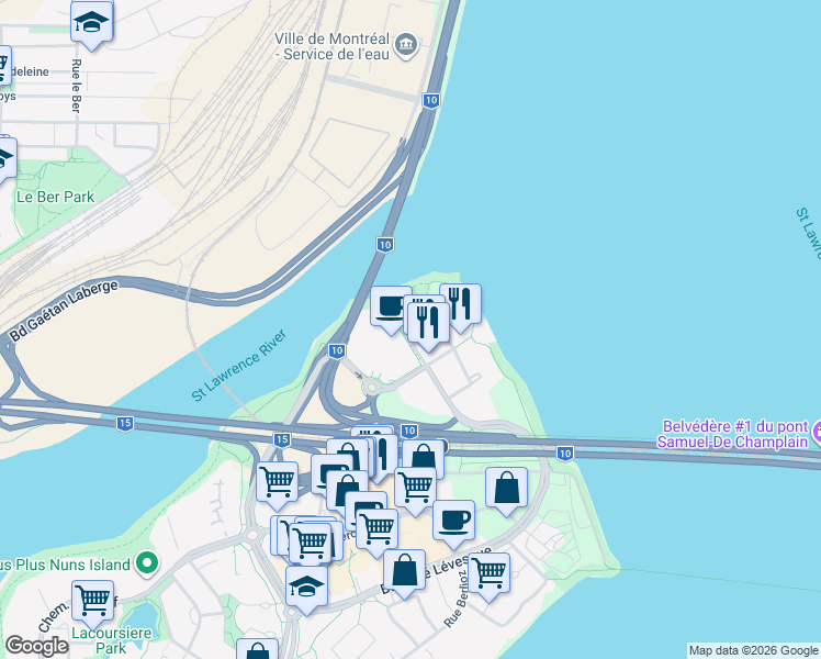 map of restaurants, bars, coffee shops, grocery stores, and more near 101 Rue de la Rotonde in Montrã©Al