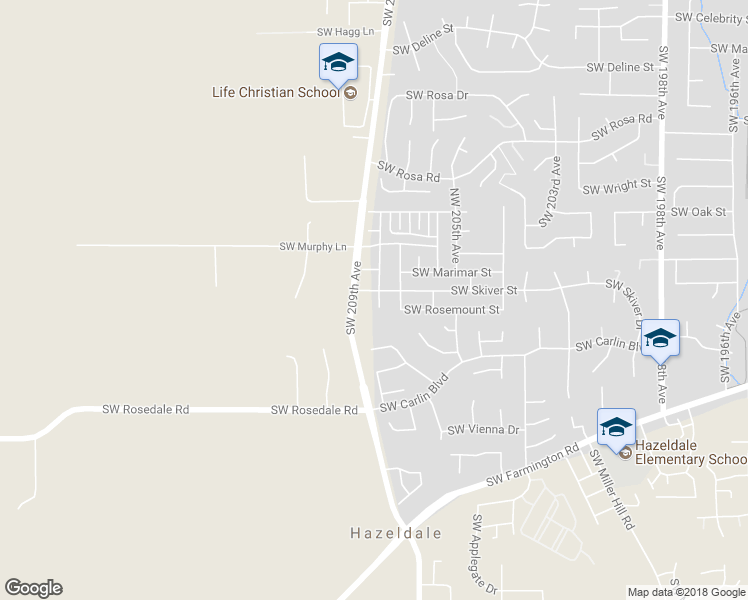 map of restaurants, bars, coffee shops, grocery stores, and more near 6429 Southwest Vinwood Terrace in Beaverton