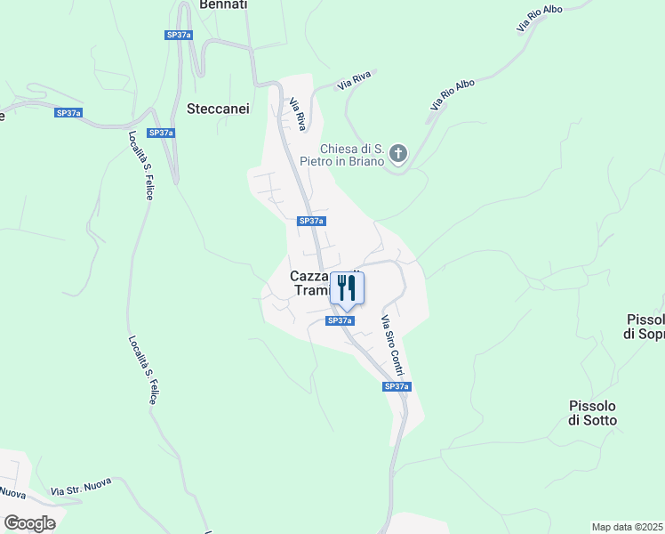 map of restaurants, bars, coffee shops, grocery stores, and more near Strada Provinciale 37a in Cazzano di Tramigna