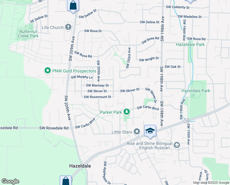 map of restaurants, bars, coffee shops, grocery stores, and more near 6408 Southwest Fountain Grove Terrace in Beaverton