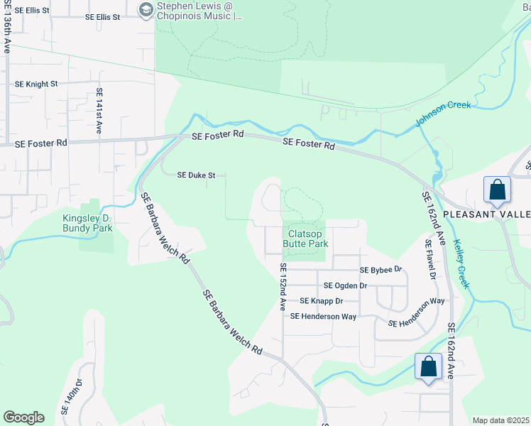 map of restaurants, bars, coffee shops, grocery stores, and more near 15170 Southeast Aston Street in Portland