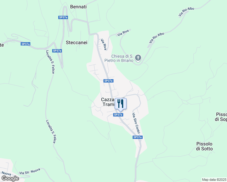 map of restaurants, bars, coffee shops, grocery stores, and more near 12 Via Legnaghi Corradini in Cazzano di Tramigna