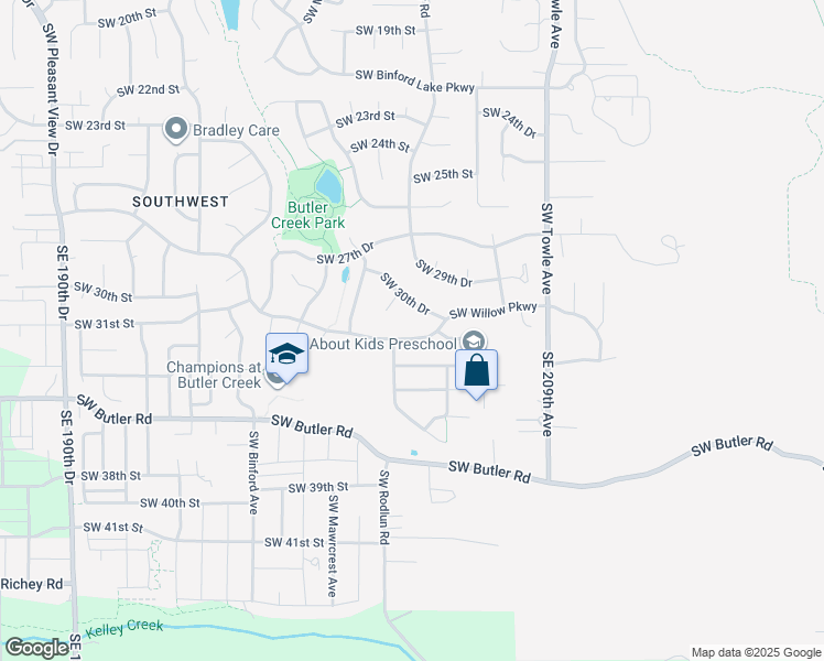 map of restaurants, bars, coffee shops, grocery stores, and more near 3206 Southwest Wonderview Avenue in Gresham
