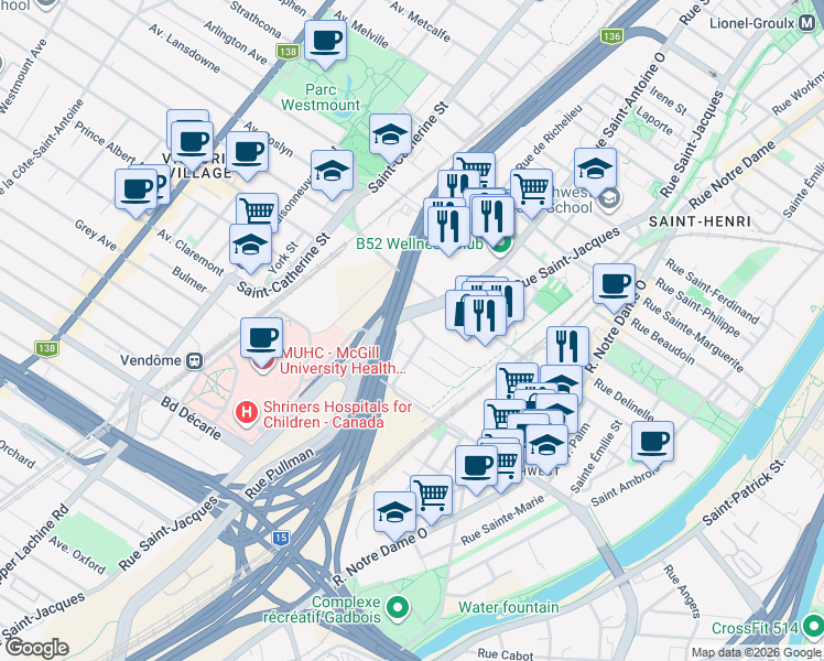 map of restaurants, bars, coffee shops, grocery stores, and more near 824 Rue Desnoyers in Montréal