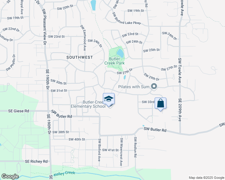map of restaurants, bars, coffee shops, grocery stores, and more near 3969 Southwest Mawrcrest Avenue in Gresham