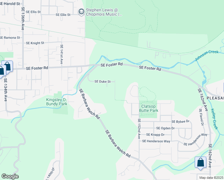 map of restaurants, bars, coffee shops, grocery stores, and more near 14736 Southeast Duke Street in Portland