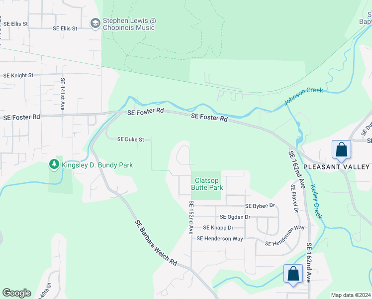 map of restaurants, bars, coffee shops, grocery stores, and more near 15125 Southeast Aston Loop in Portland