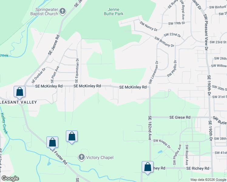 map of restaurants, bars, coffee shops, grocery stores, and more near 17620 Southeast McKinley Road in Gresham