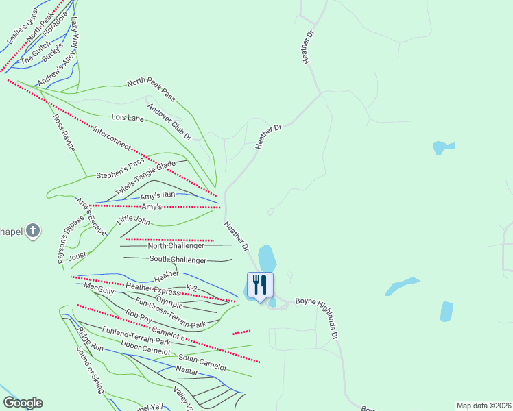 map of restaurants, bars, coffee shops, grocery stores, and more near 5290 Greystone Court in Harbor Springs