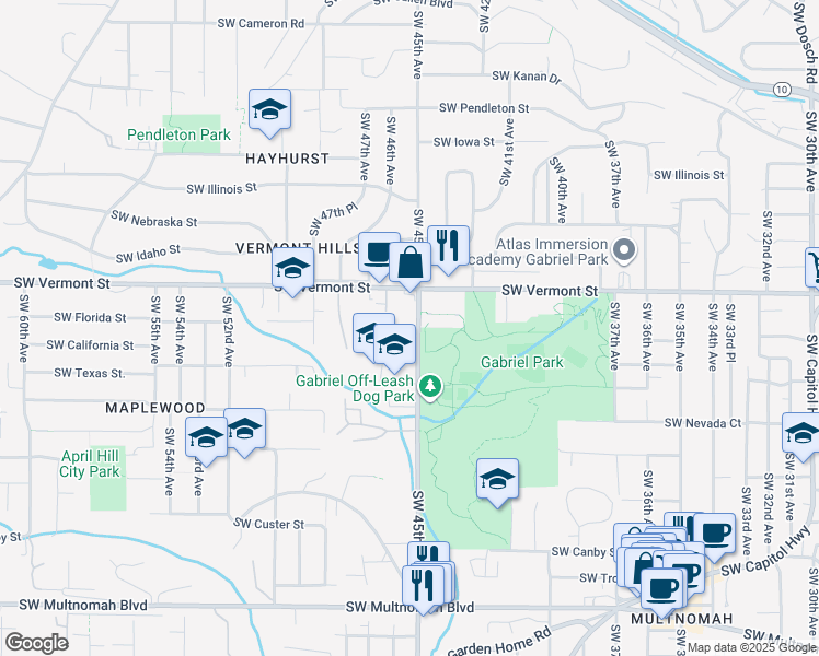 map of restaurants, bars, coffee shops, grocery stores, and more near in Portland