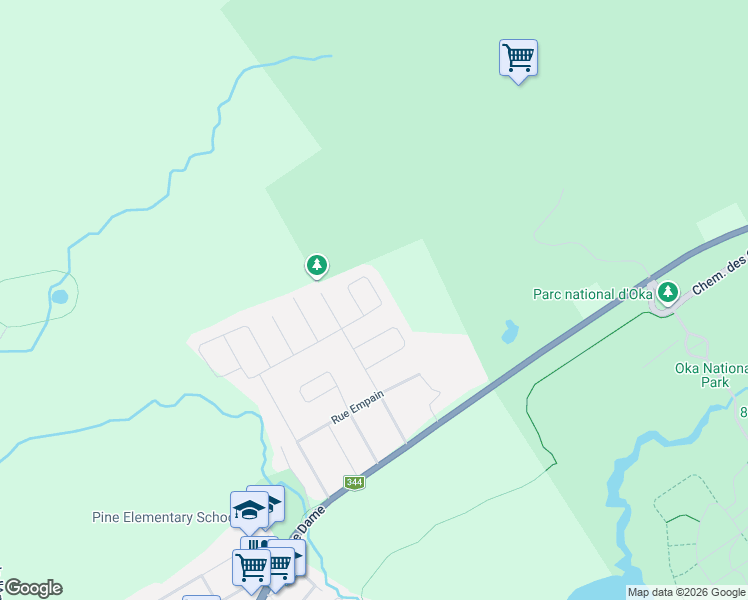 map of restaurants, bars, coffee shops, grocery stores, and more near 143 Rue des Pèlerins in Oka