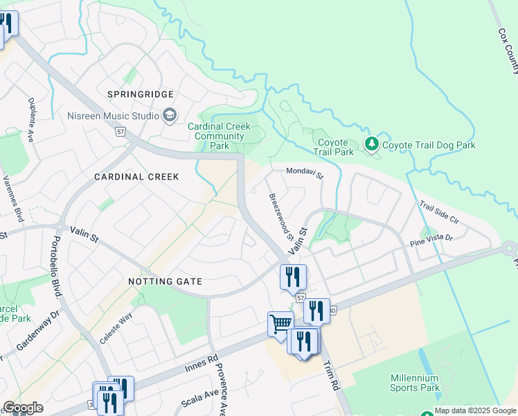 map of restaurants, bars, coffee shops, grocery stores, and more near in Ottawa