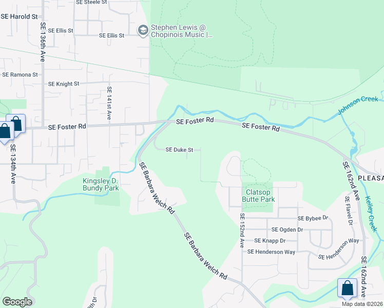 map of restaurants, bars, coffee shops, grocery stores, and more near 14736 Southeast Duke Street in Portland