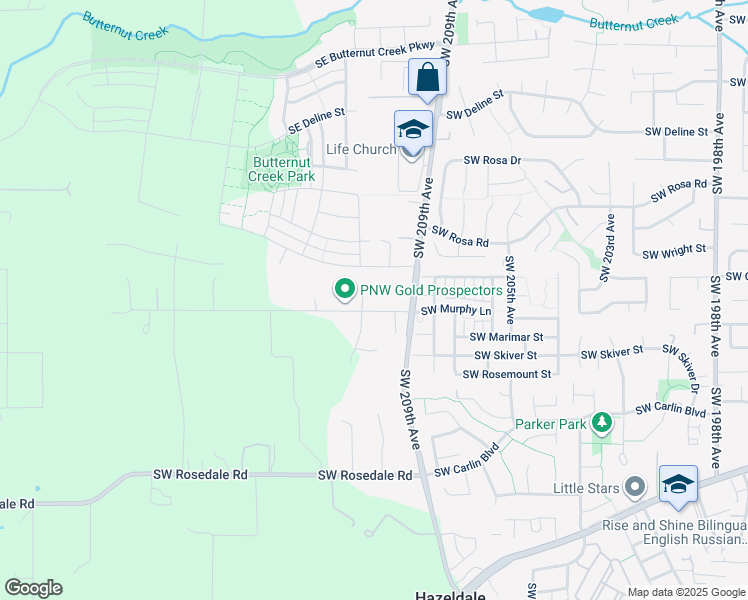 map of restaurants, bars, coffee shops, grocery stores, and more near 21215 Southwest Murphy Lane in Aloha
