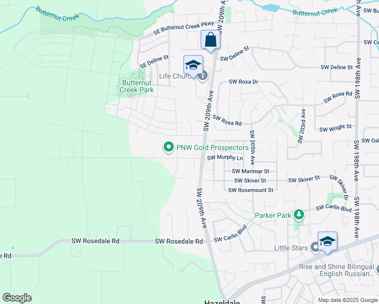 map of restaurants, bars, coffee shops, grocery stores, and more near 21215 Southwest Murphy Lane in Aloha