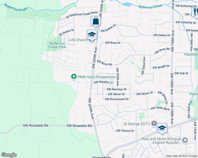 map of restaurants, bars, coffee shops, grocery stores, and more near 6148 Southwest Vinwood Terrace in Beaverton