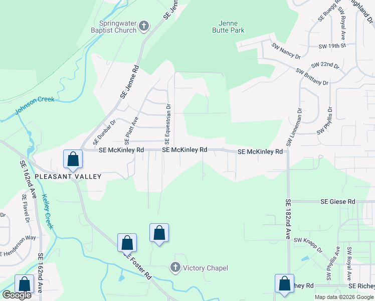 map of restaurants, bars, coffee shops, grocery stores, and more near 17344 Southeast McKinley in Gresham