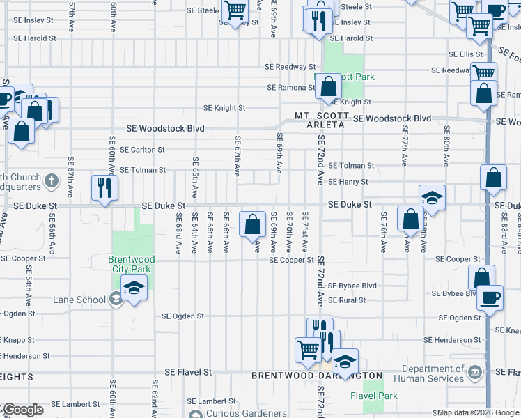 map of restaurants, bars, coffee shops, grocery stores, and more near in 