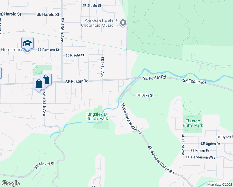 map of restaurants, bars, coffee shops, grocery stores, and more near 6438 Southeast 144th Lane in Portland