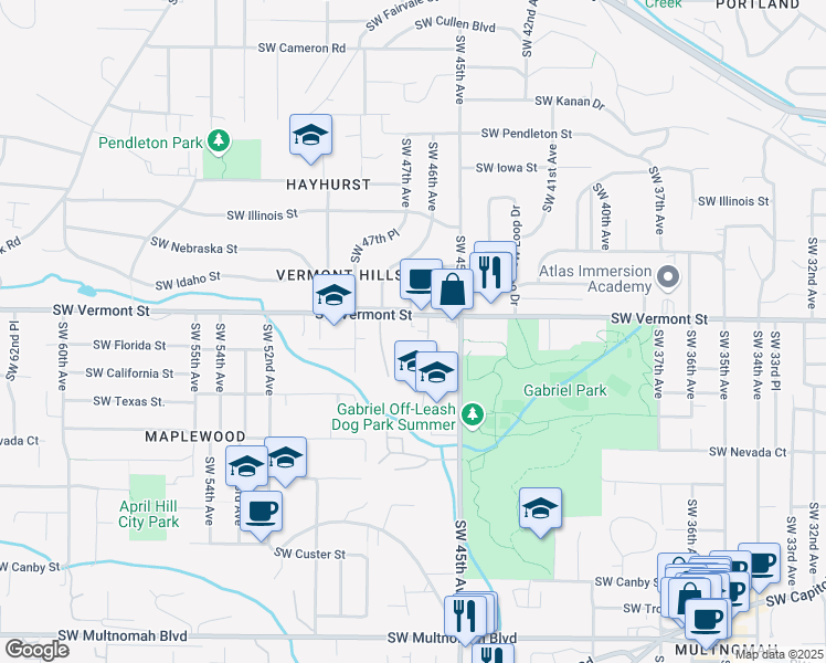 map of restaurants, bars, coffee shops, grocery stores, and more near in Portland