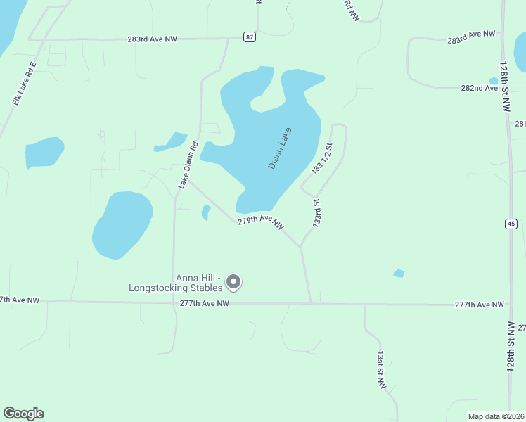 map of restaurants, bars, coffee shops, grocery stores, and more near 13342 279th Avenue Northwest in Zimmerman
