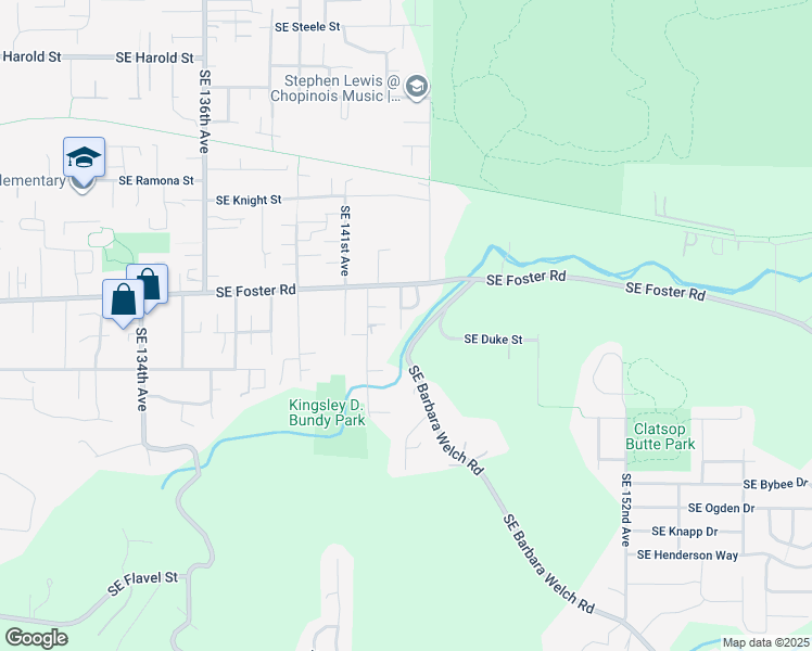map of restaurants, bars, coffee shops, grocery stores, and more near 6438 Southeast 144th Lane in Portland