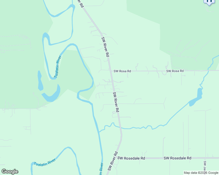 map of restaurants, bars, coffee shops, grocery stores, and more near 5891 Southwest River Road in Hillsboro