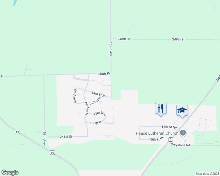 map of restaurants, bars, coffee shops, grocery stores, and more near 1405 2nd Street North in Cold Spring