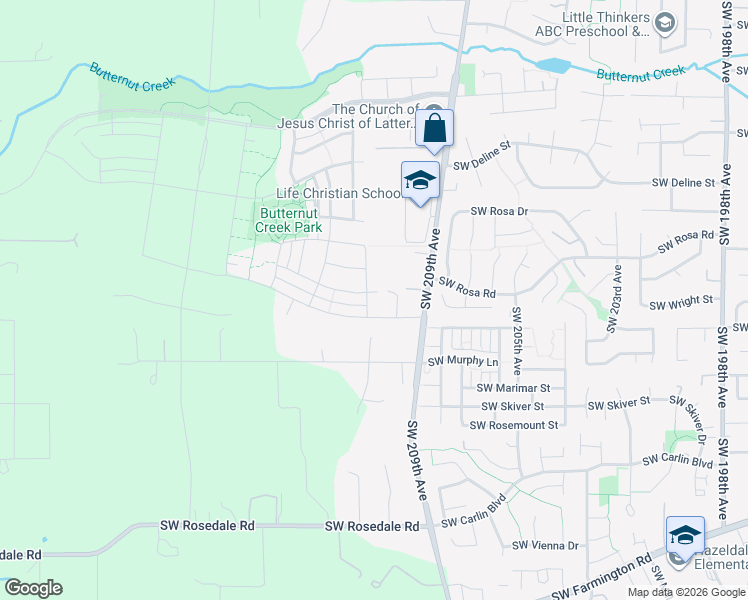 map of restaurants, bars, coffee shops, grocery stores, and more near 5920 Southeast 81st Avenue in Beaverton