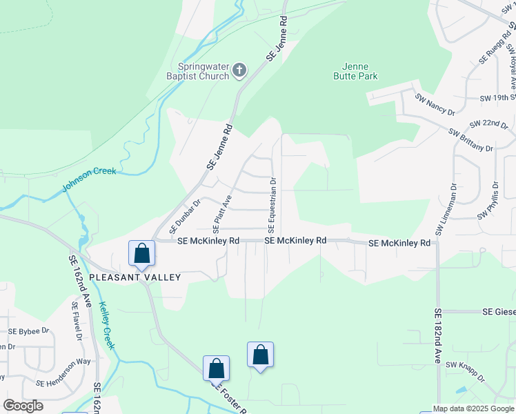 map of restaurants, bars, coffee shops, grocery stores, and more near 6215 Southeast Dunbar Drive in Portland