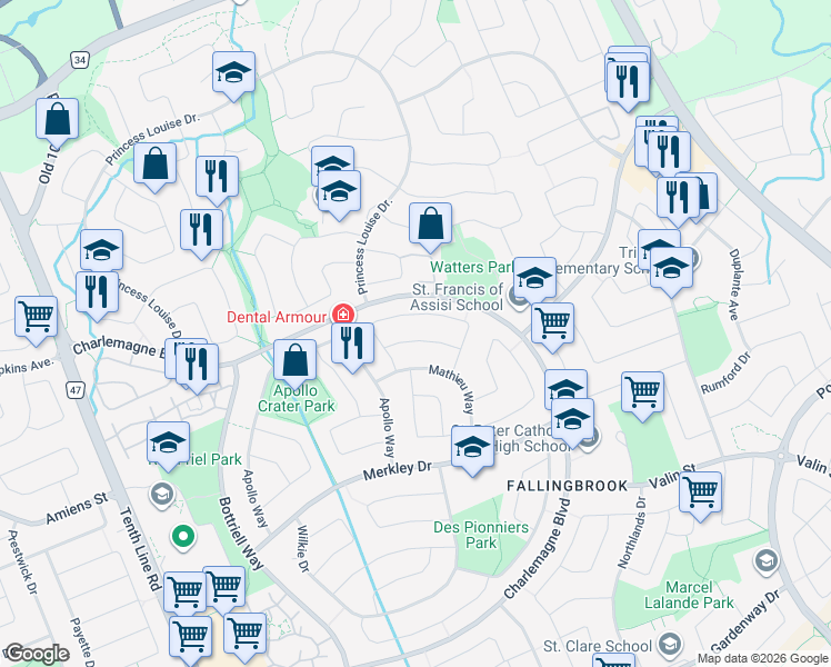 map of restaurants, bars, coffee shops, grocery stores, and more near in Ottawa