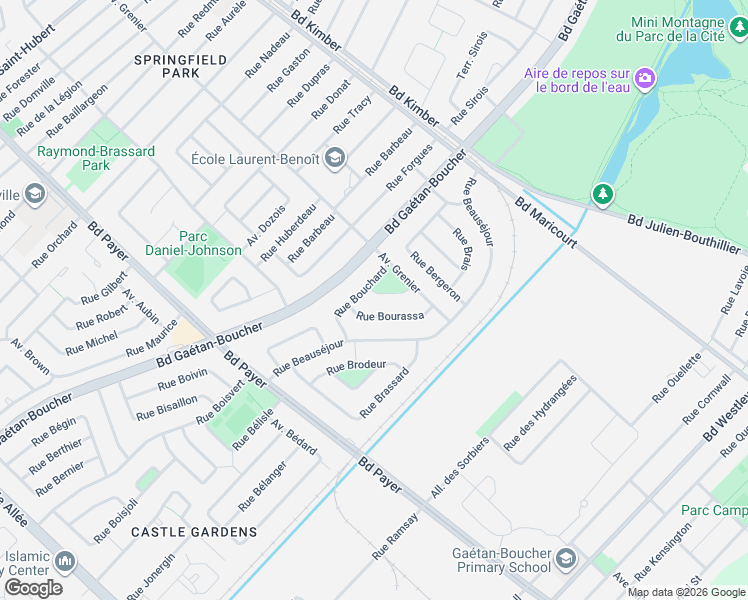 map of restaurants, bars, coffee shops, grocery stores, and more near 4375 Rue Bourget in Longueuil