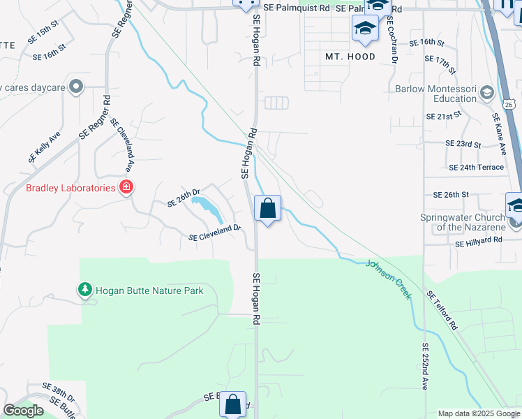 map of restaurants, bars, coffee shops, grocery stores, and more near 2626 Southeast Hogan Road in Gresham