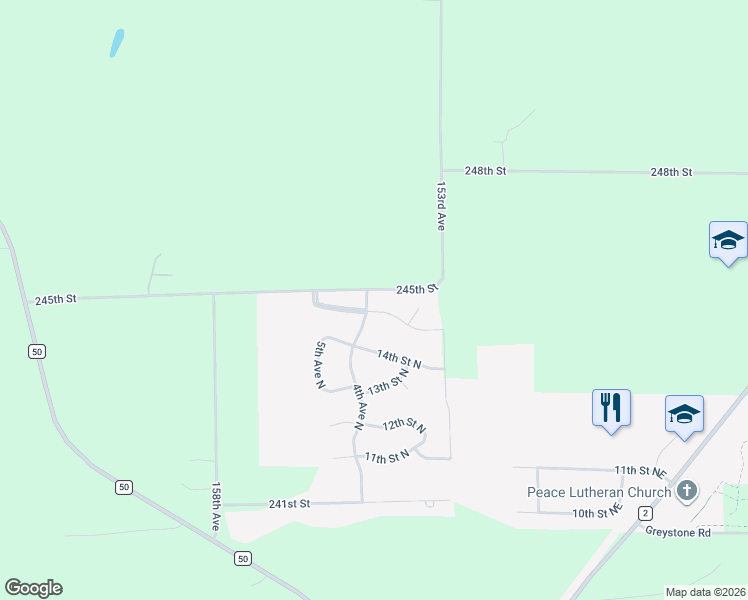 map of restaurants, bars, coffee shops, grocery stores, and more near 401 15th Street North in Cold Spring