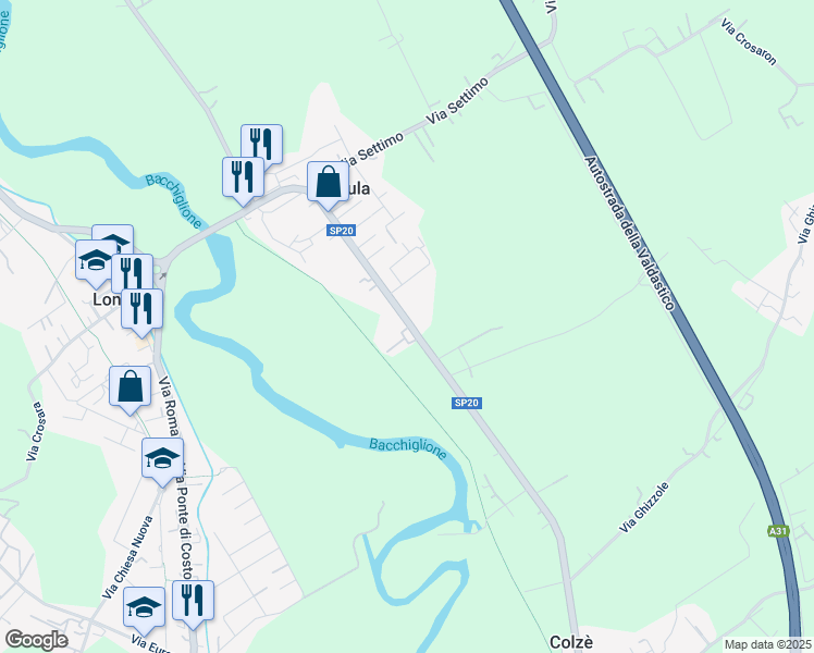 map of restaurants, bars, coffee shops, grocery stores, and more near 82 Via Secula in Secula