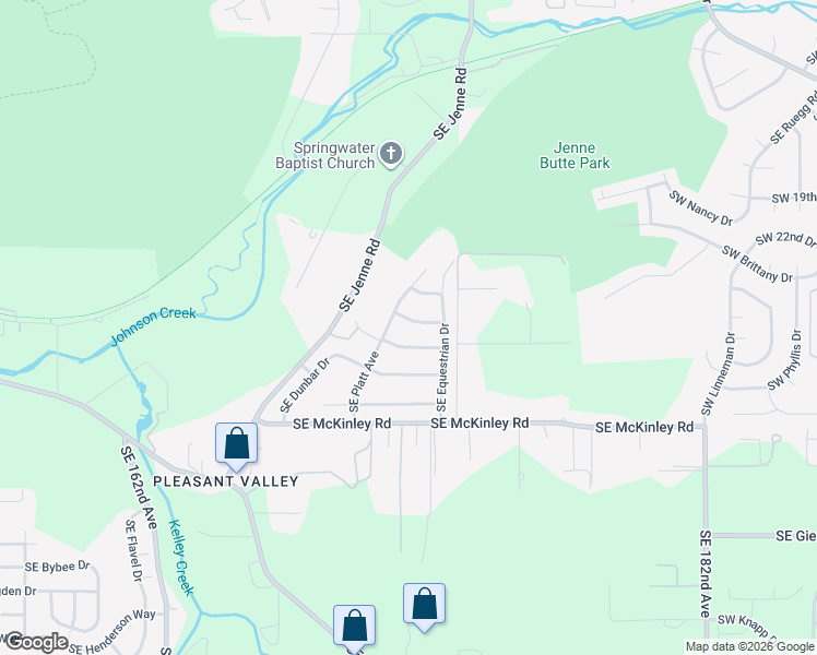 map of restaurants, bars, coffee shops, grocery stores, and more near 17121 Southeast Bearspaw Street in Portland