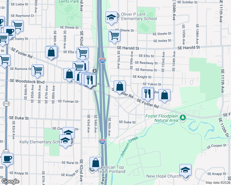 map of restaurants, bars, coffee shops, grocery stores, and more near in Portland
