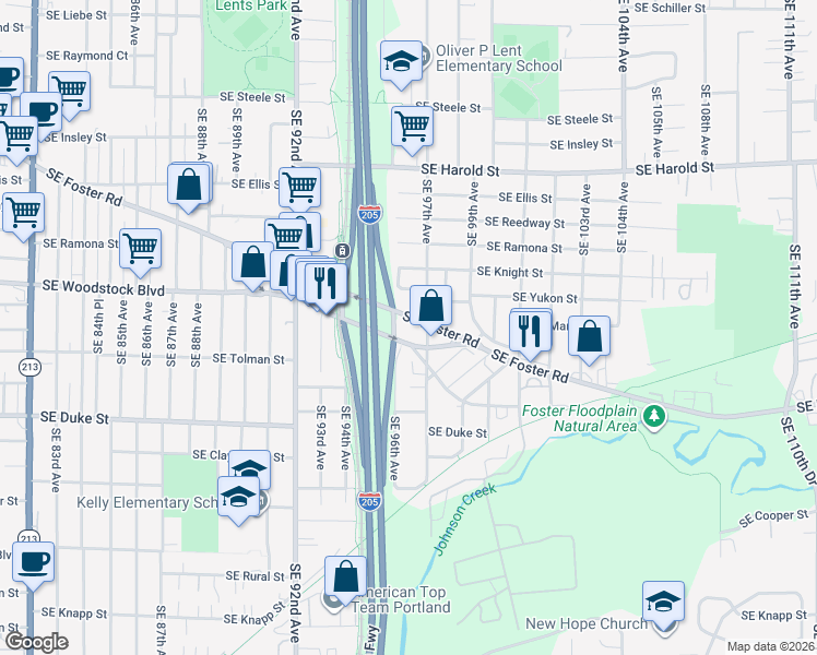 map of restaurants, bars, coffee shops, grocery stores, and more near in Portland