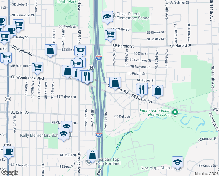 map of restaurants, bars, coffee shops, grocery stores, and more near in Portland
