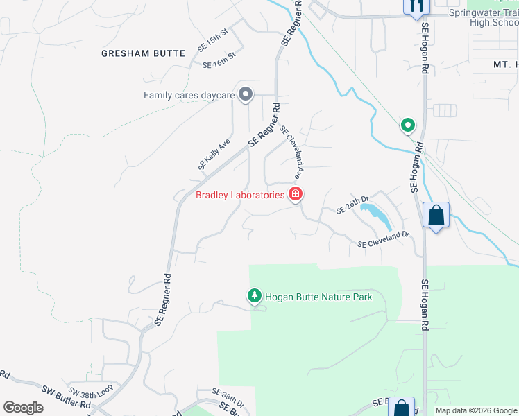 map of restaurants, bars, coffee shops, grocery stores, and more near 717 Southeast 27th Street in Gresham