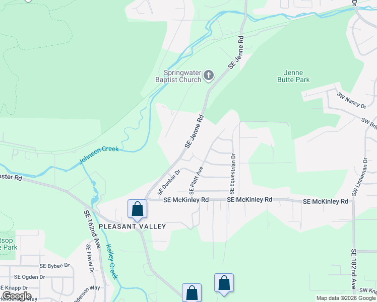 map of restaurants, bars, coffee shops, grocery stores, and more near 6122 Southeast Jenne Road in Portland