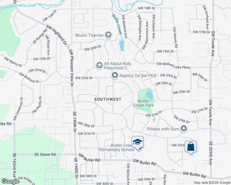 map of restaurants, bars, coffee shops, grocery stores, and more near 2510 Southwest Eastwood Avenue in Gresham