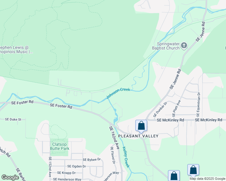 map of restaurants, bars, coffee shops, grocery stores, and more near 16016 Southeast Martins Street in Portland