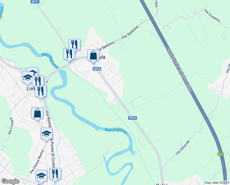 map of restaurants, bars, coffee shops, grocery stores, and more near 82 Via Secula in Secula