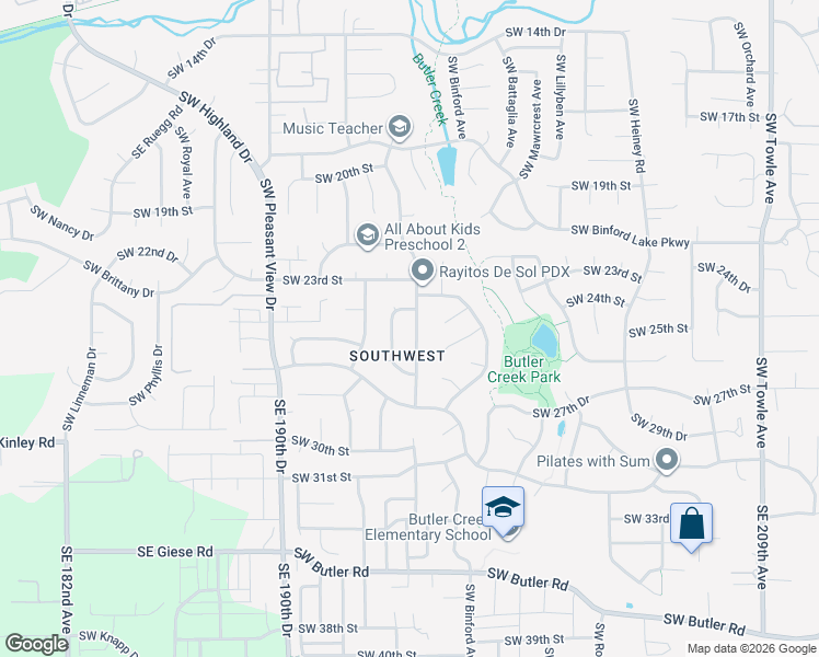 map of restaurants, bars, coffee shops, grocery stores, and more near 2510 Southwest Eastwood Avenue in Gresham