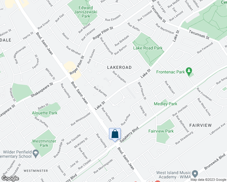 map of restaurants, bars, coffee shops, grocery stores, and more near 4967 Rue Lake in Dollard-des-Ormeaux