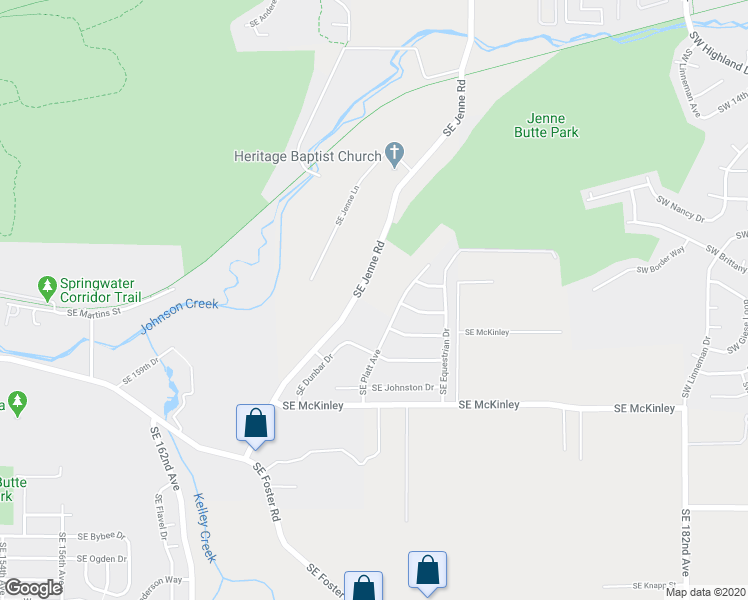 map of restaurants, bars, coffee shops, grocery stores, and more near 6060 Southeast Jenne Road in Portland